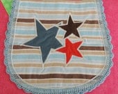 Baby Burp Pad with Stars and Stripes is perfect for the your little guy who likes to ride in the wagon and go to the park