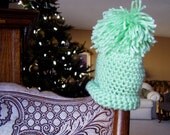 Crochet Hat - for Newborn Infant - Mint Green