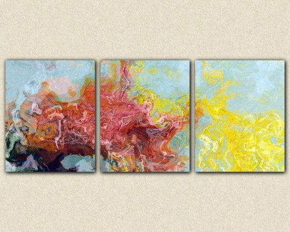 Large triptych giclee stretched canvas print by FinnellFineArt