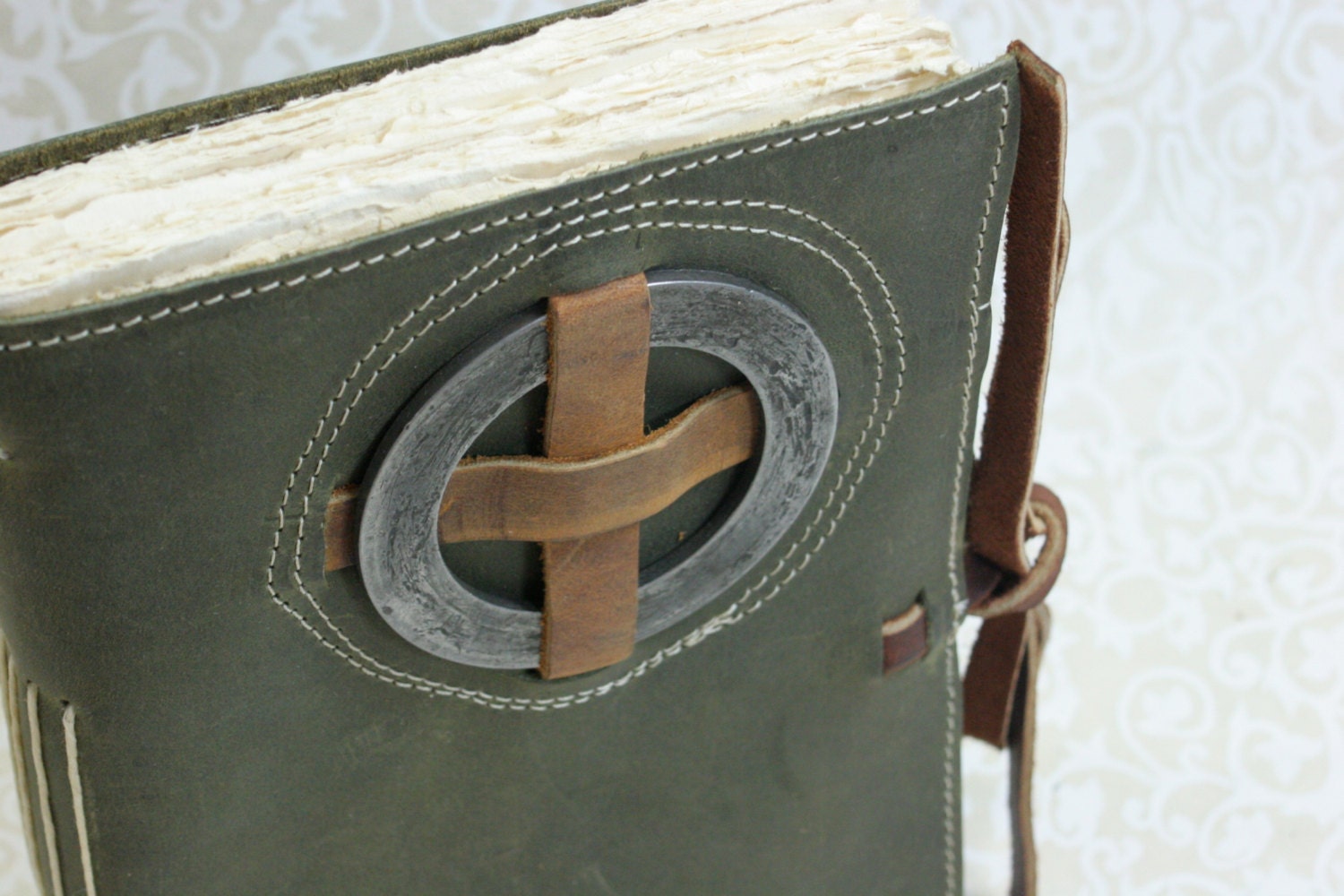 Wedding Guest Book Rustic and Elegant Themed - Leather - Circled in  Love -  Ready to Ship