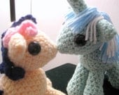 Custom Kissing Magnetic Pony Couple - My Little Pony Friendship is Magic Amigurumi Crocheted MLP Plush Dolls