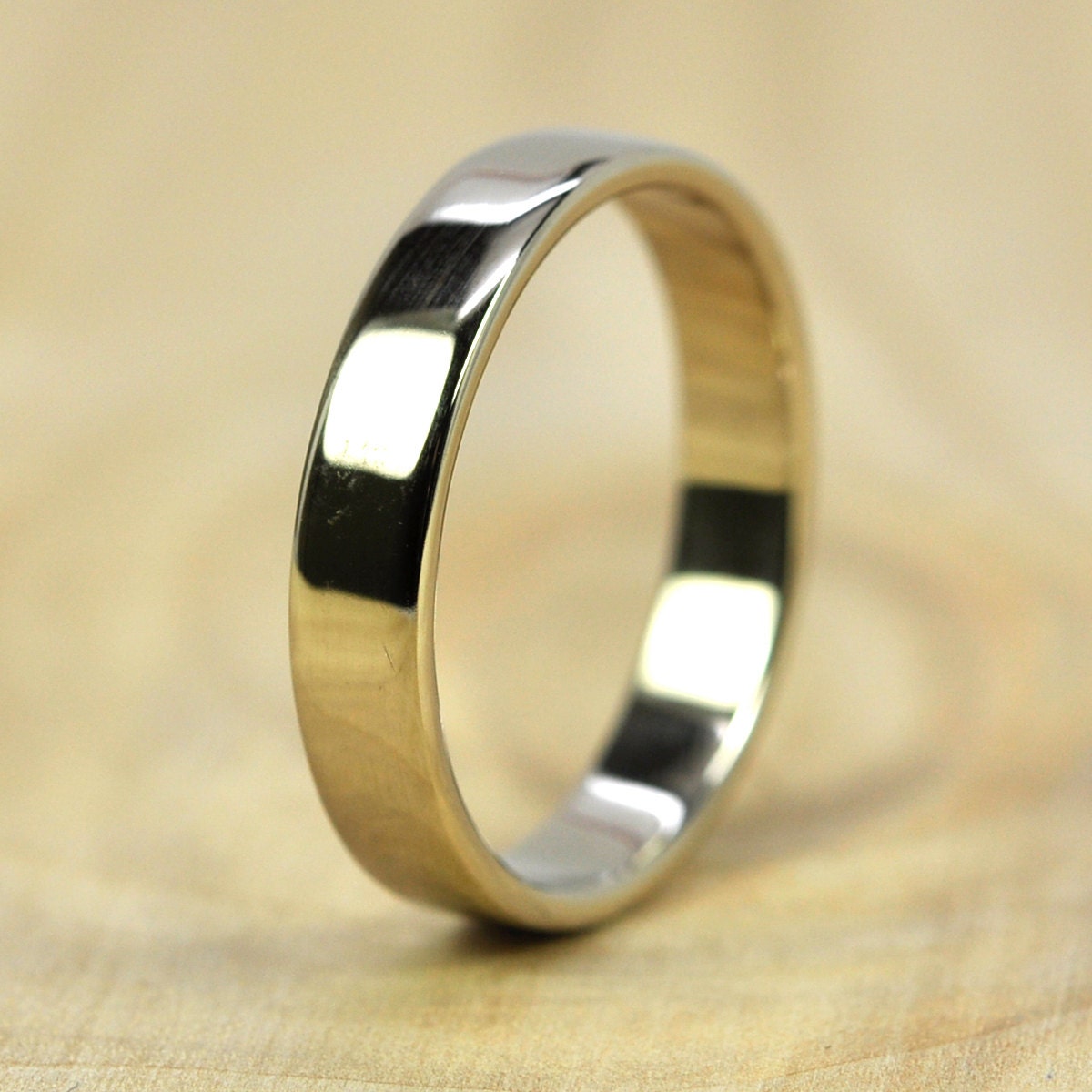 14K Palladium White Gold Wedding Band, 4mm, Recycled Gold Ring, Eco Friendly Wedding, size 8.25-10 this listing, Sea Babe Jewelry