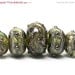 ON SALE 50% OFF Handmade Glass  Lampwork Beads  Sets - Five Graduated Green w/Silver Foil Rondelles - 10503411
