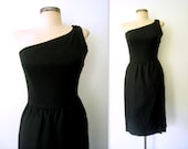 Valentino Dress // Little Black Linen Dress // One Shoulder Dress
