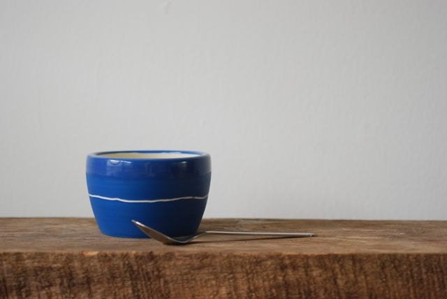 Blue Porcelain Ice Cream Bowl