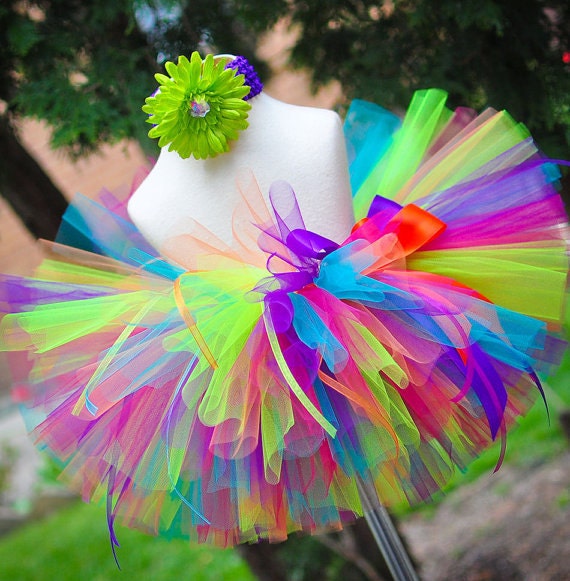 Tutu Skirt Toddler Tutu and headband size 2 to 5 Tropical Birthday Tutu