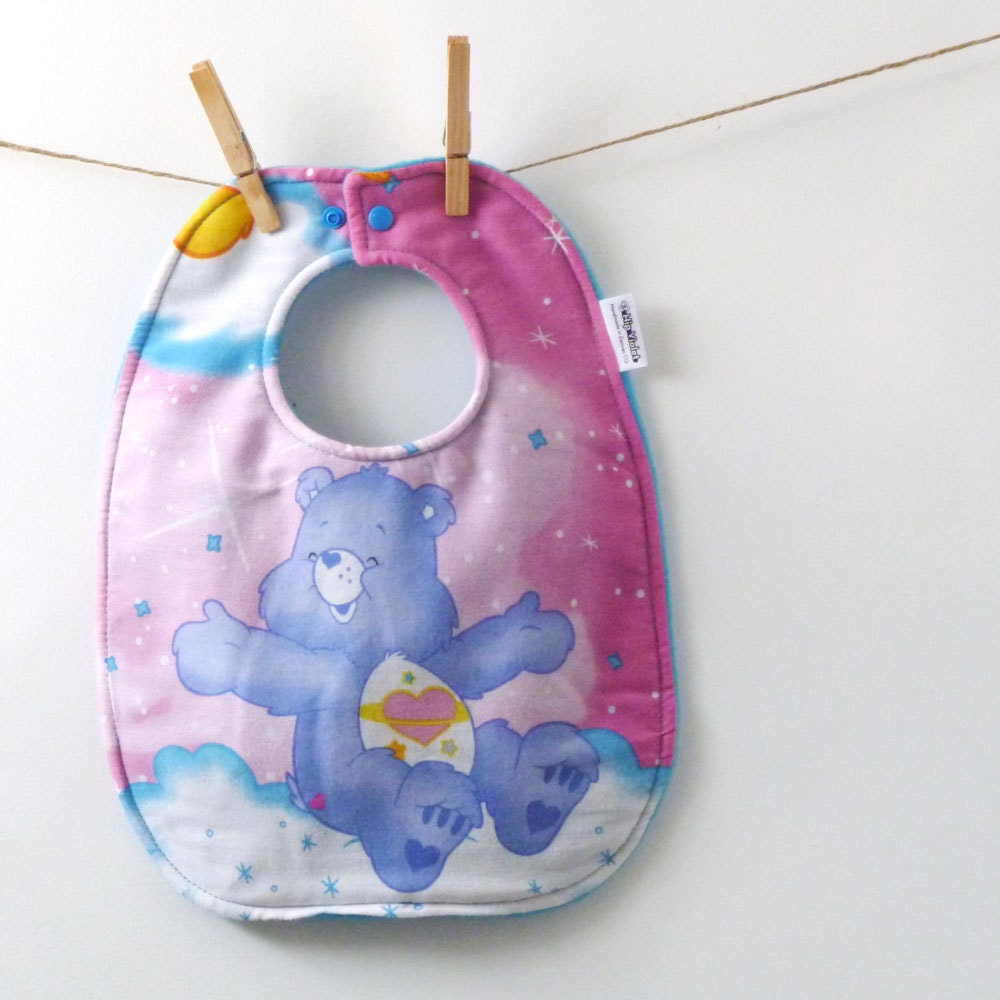 Baby Bib from Vintage Care Bears Sheets - Daydream Bear