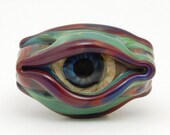 3 Sided Evil Eye Bead, Lampwork Glass Bead, Handmade Jewelry Supplies, Craft Supplies, OOAK, SRA