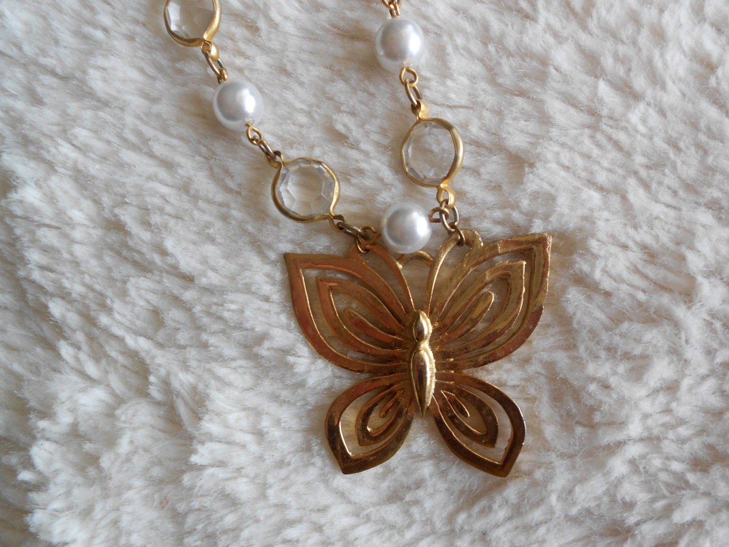 vintage butterfly necklace