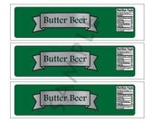 Slytherin/Harry Potter Inspire/Snake Green, Silver Theme Birthday large Water Bottle Label-House Green Witch, Wizard, boy, girl- Digital