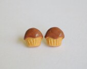 Chocolate Cupcake Earring Studs