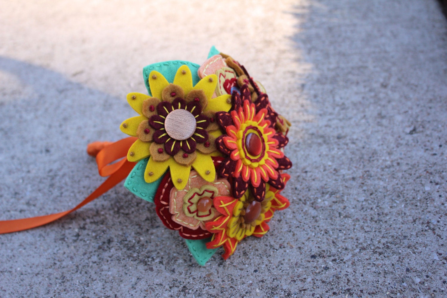 Fall Frenzy Felt Bouquet and Boutonniere
