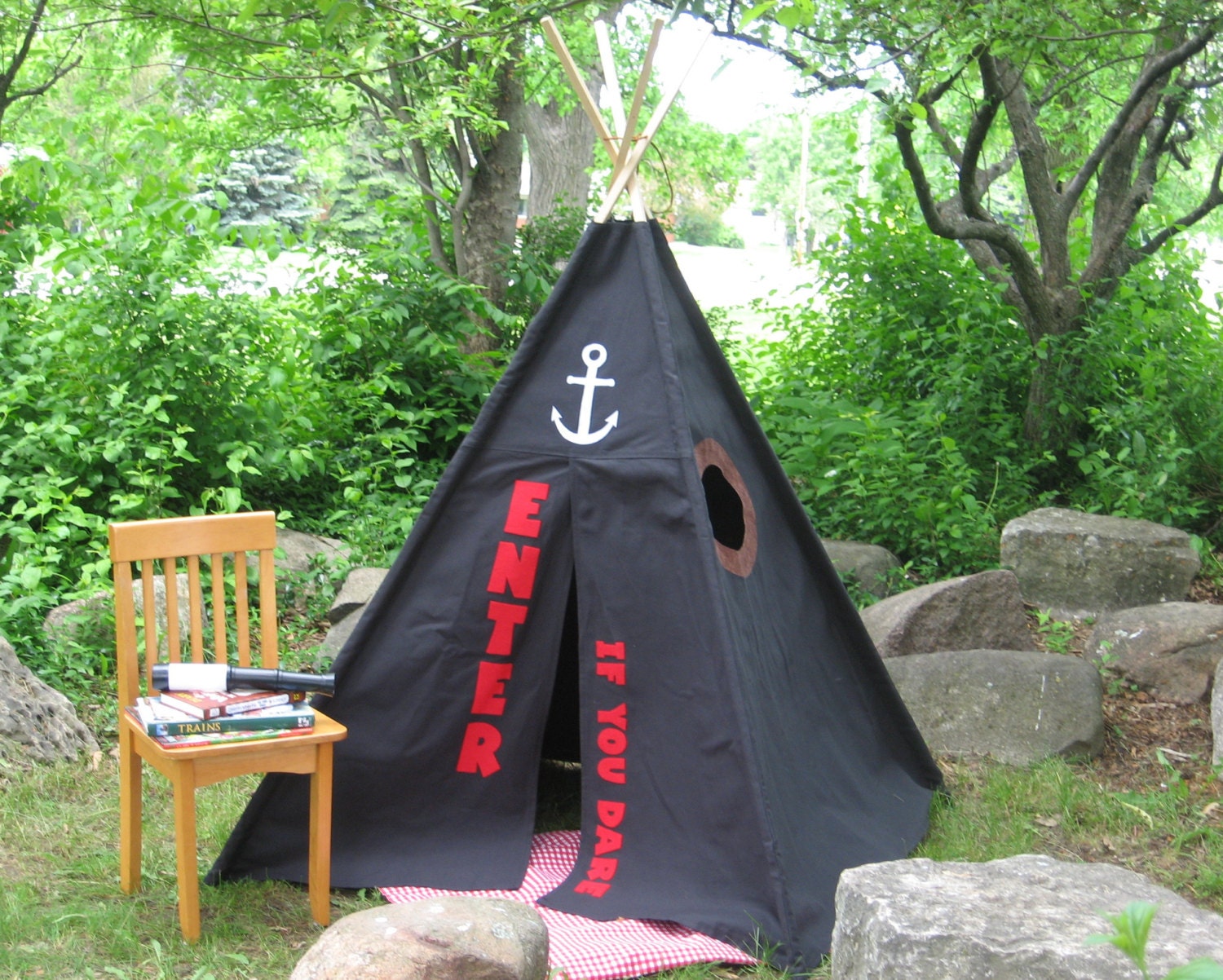 Teepee, Kids Tent, Canvas, 6 Foot Poles, Pirate Hideout, Read Description to SAVE 20%