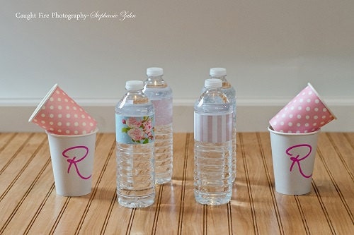 Seen on Babble.com and CupcakeMAG DIY Printable Shabby and Vintage Water bottle Labels- Greyson Design