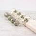 Cream Pearl Wedding Earrings Moss Green Sage Bridal Sterling Ear Wires