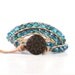 Teal Blue Leather Wrap Bracelet Tan Suede Rustic Hippie Bohemian Style Triple Wrap Boho Jewelry Summer Beach Mothers Day