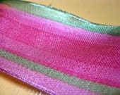 wide ribbon, pink and green candy colors  wired ribbon