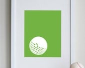 Modern Golfball Silhouette, sports decor 8 x 10 Print - different colors and sizes available
