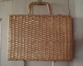 Vintage Wicker Brief Case For Spring or Summer  Made in Hong Kong