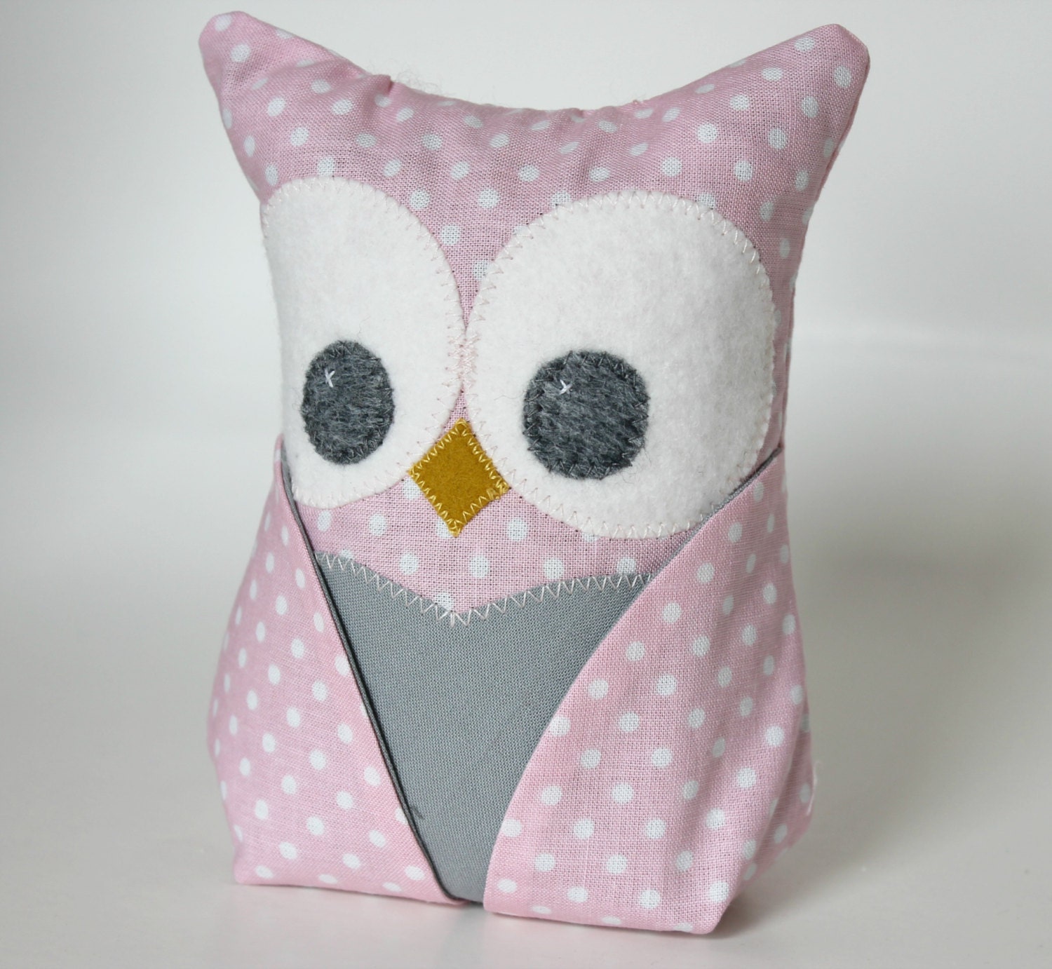 Owl Bookend  Paperweight doorstop  pink and grey