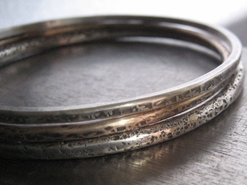 Tapestry Bangle/Sterling Silver Bracelet