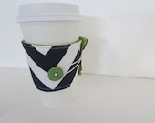 Chevron Coffee Cozy - Pick Your Chevron Color - Pick Your Button Color - Custom - You Choose