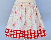 SKIRT SALE -  Pink Ticking Skirt - Kissing Kumquats 2013