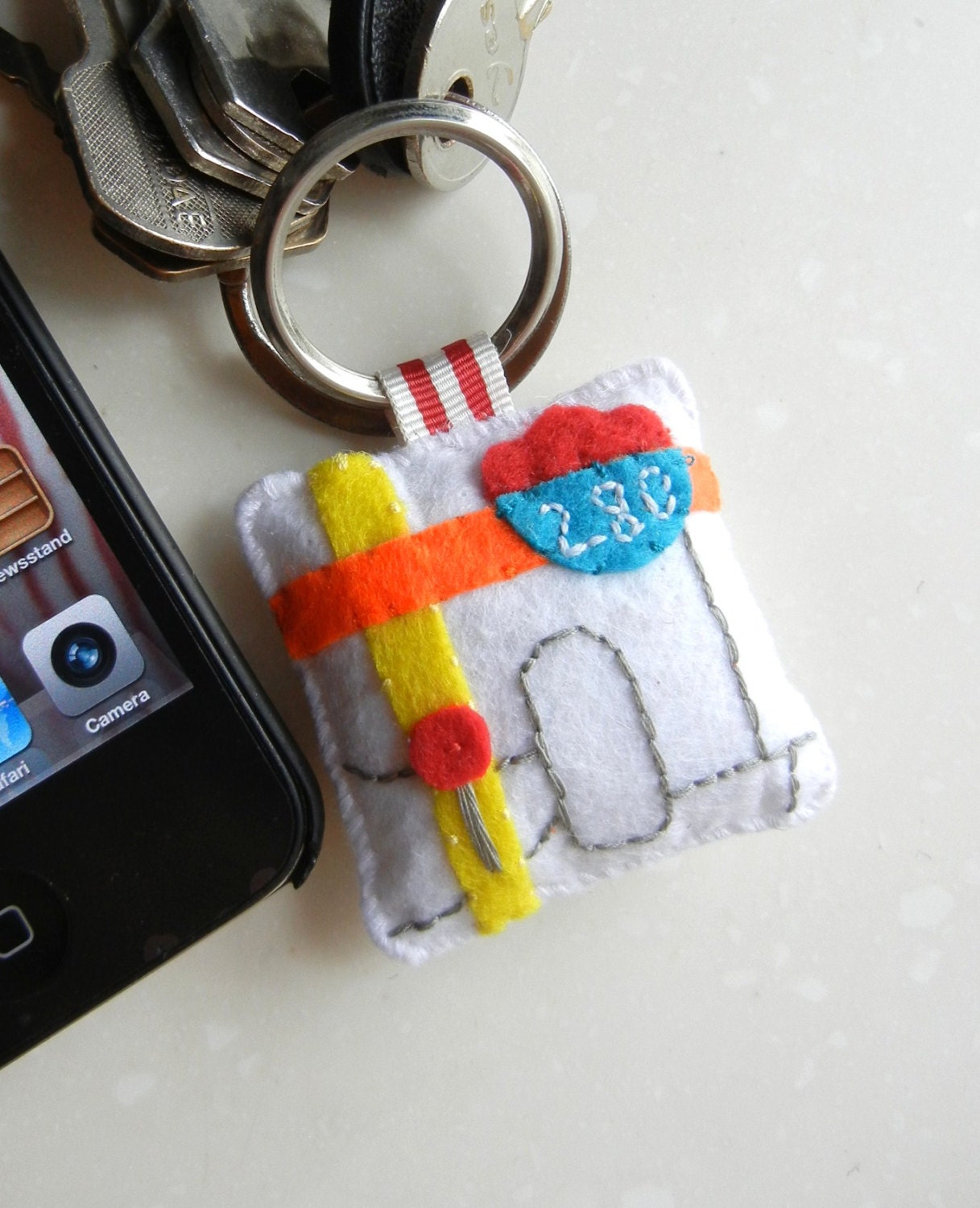 Handmade - Iphone Accessory -  Mobile Phone Charm - Key Holder - Bag Accessory - Screen Cleaner