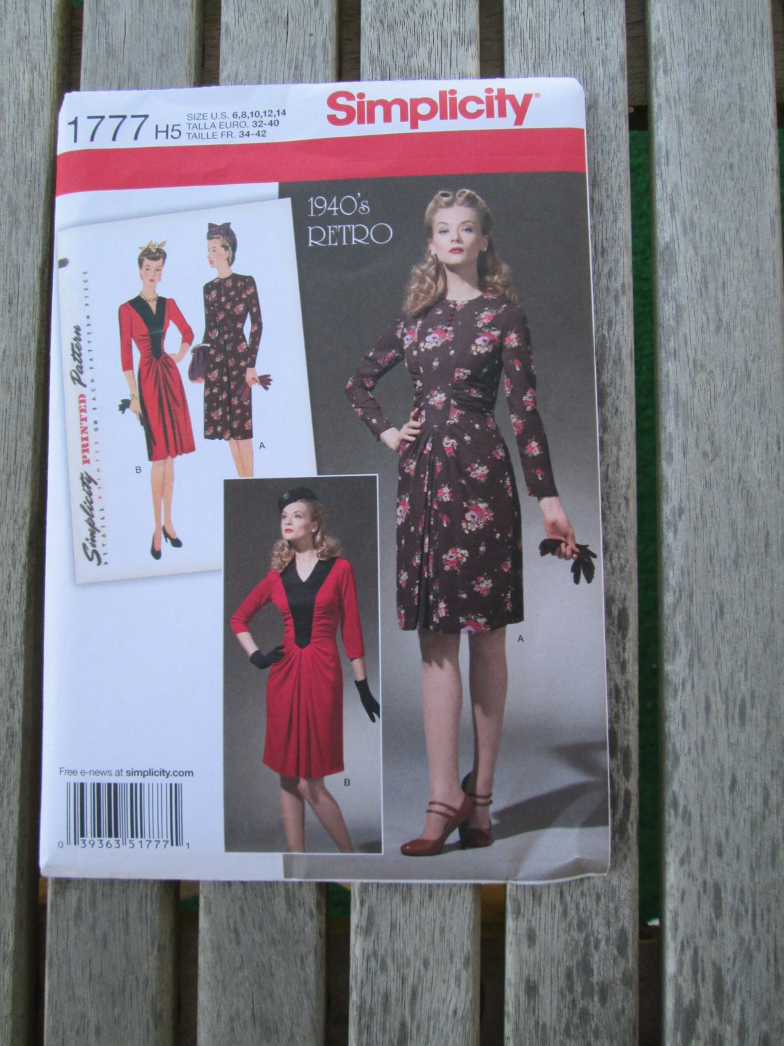 Retro Dress Pattern Simplicity 1777 Sizes 6-14