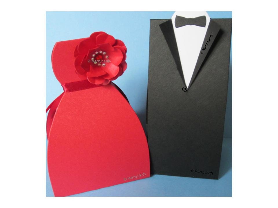 TUXEDO Gift Box  (c) MARZYCARDS . 5 LUXURY C A R D Black Tie Party Wedding Favors Father's Day Gift Jacket