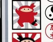 One Yard - I am Ninja by Illustration Ink by Robert Kaufman Fabrics AIB-13741-3 RED