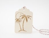 Palm Tree Tags - Hand stamped - Tropical, Beach, Ocean