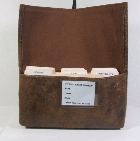 Fabric Coupon Organizer Faux Leather - Suede Cloth