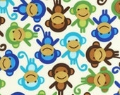 Laminated Cotton Fabric - Monkey Slicker - Yardage