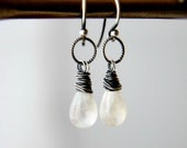 Moonstone Earrings Drop Earrings  Luna Lunar Moon Night, Sky Celestial Galaxy PoleStar