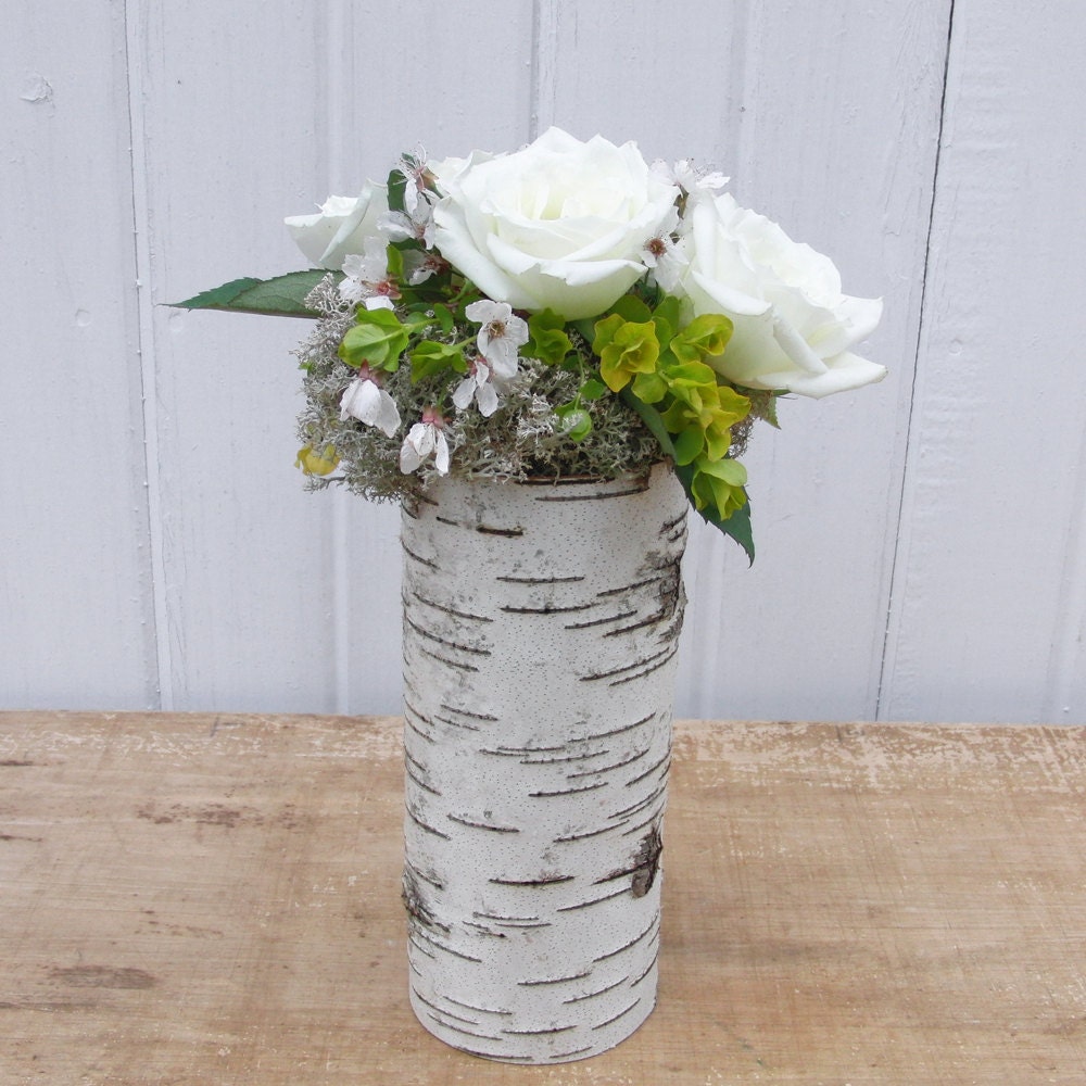 One large birch bark vase with free engraving by bettula on Etsy