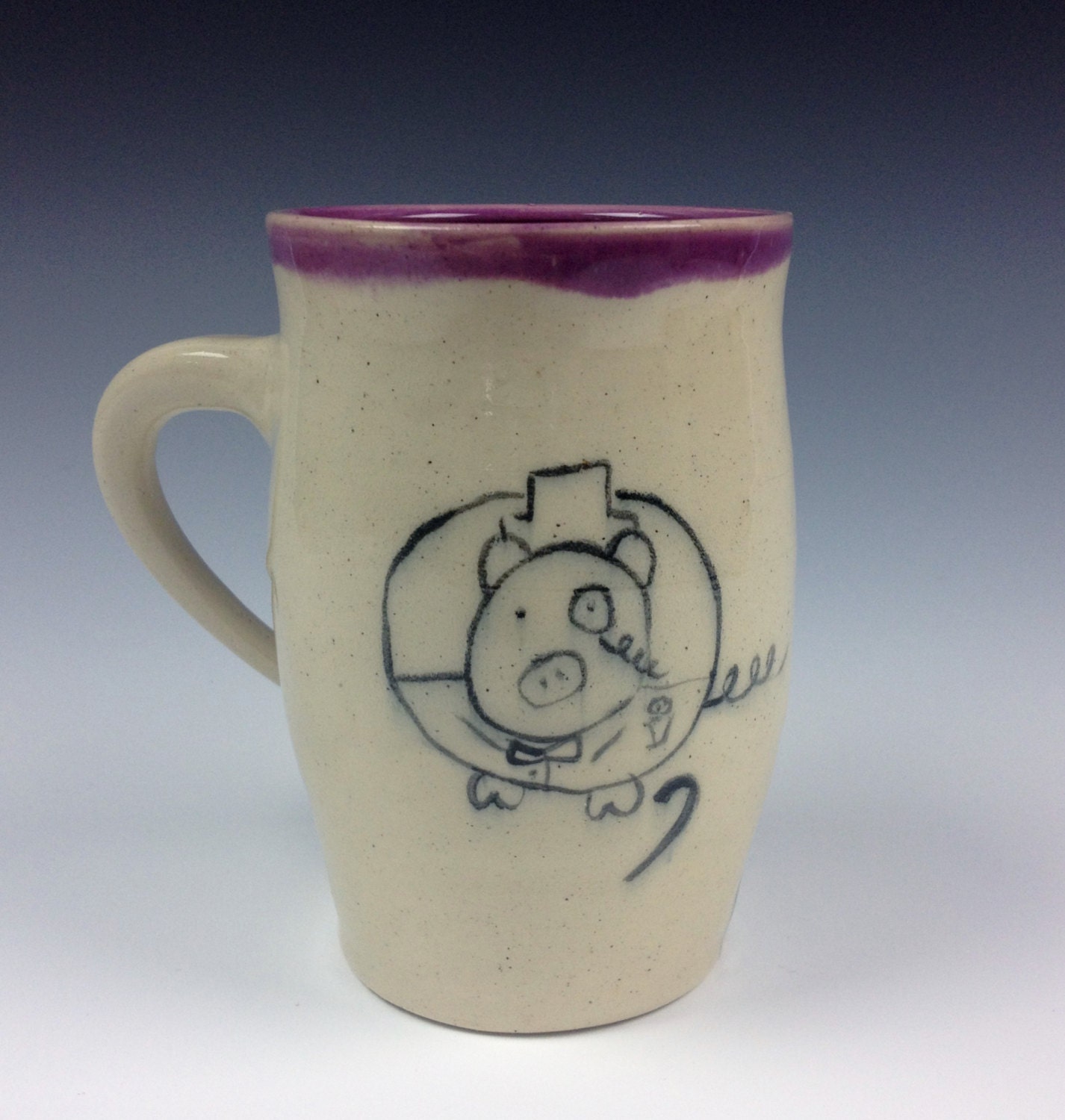 Fancy Pig Mug- Purple