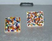 Colors of the sea stud earrings