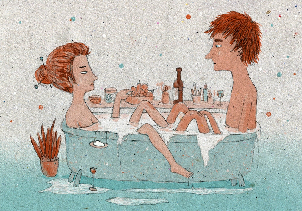 A4 print - bath for two