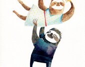 Greeting card - sloth dance