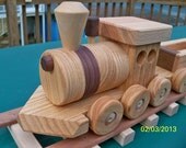SALE 6 Car Wooden Train set  6 car Handmade toy Large Red oak &  walnut  Heirloom Quality Beautifully hand finished SALE 40.00 Off