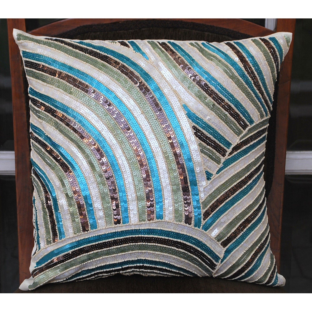 Decorative Pillow Sham Covers 24 Inch Accent Pillow Euro Sham Cover Couch Pillow Sofa Felt Embroidery Home Decor Glamour Sparkle
