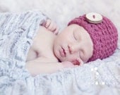Button hat for baby in three sizes - perfect for photo prop