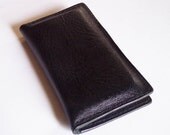 Samsung Galaxy S3 or S4 Black Leather Wallet Case with Credit Card Pockets