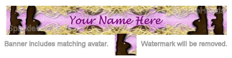 Etsy Shop Banner, with Avatar - OOAK - Easter: Chocolate Bunnies and Eggs