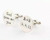 Personalized God Gave Me You Cufflinks - Custom Sterling Silver Cuff Links - Father's Day Gift