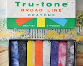 fabulous box set of Tru Tone Crayons by Milton Bradley--vintage crayons