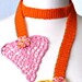 Crochet Necklace Lariat Irish Lace Crochet Flower in Orange Pink and Yellow