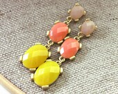 NEW post earrings - lovely post with yellow, orange and cream colors - LAST PAIR
