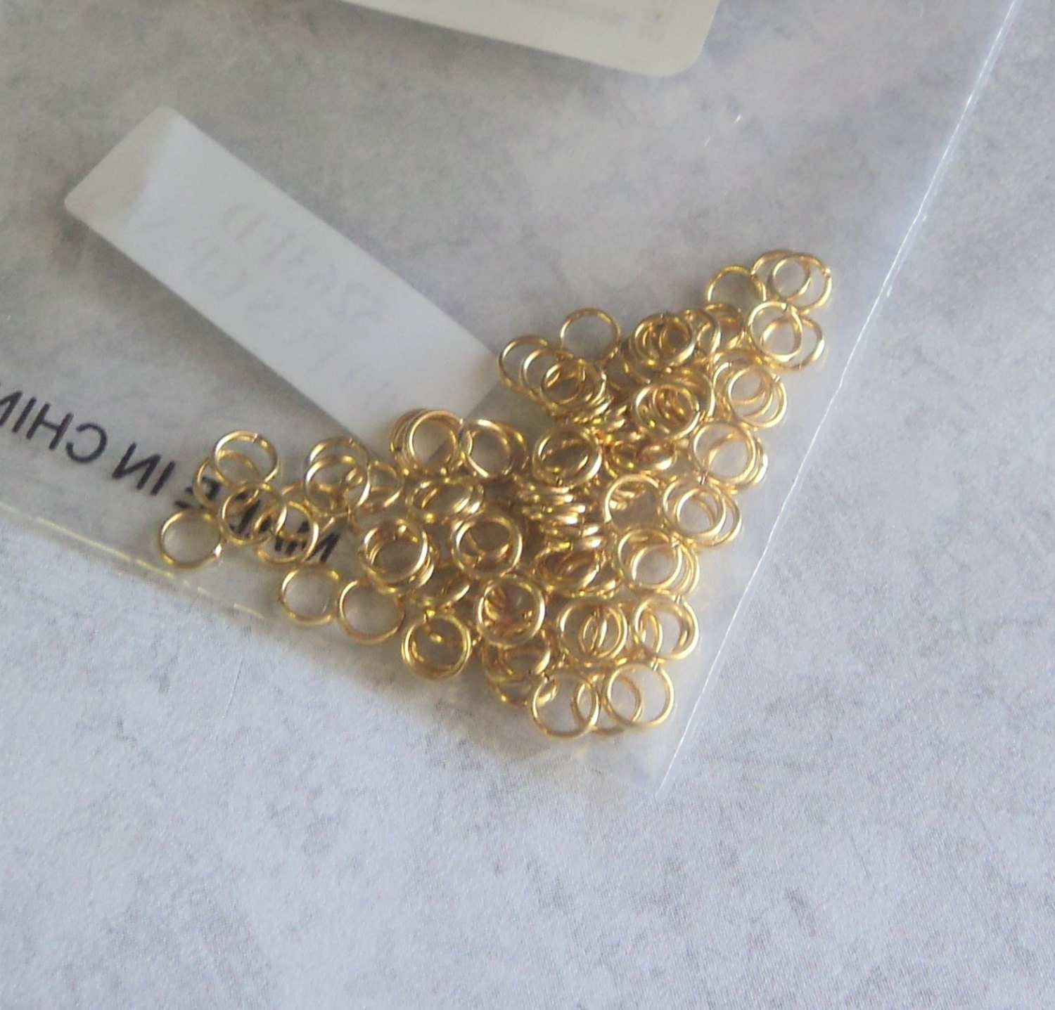 DESTASH SALE Jump Rings Round Gold Plated 4.5mm 20 Gauge 100 Pieces New Findings